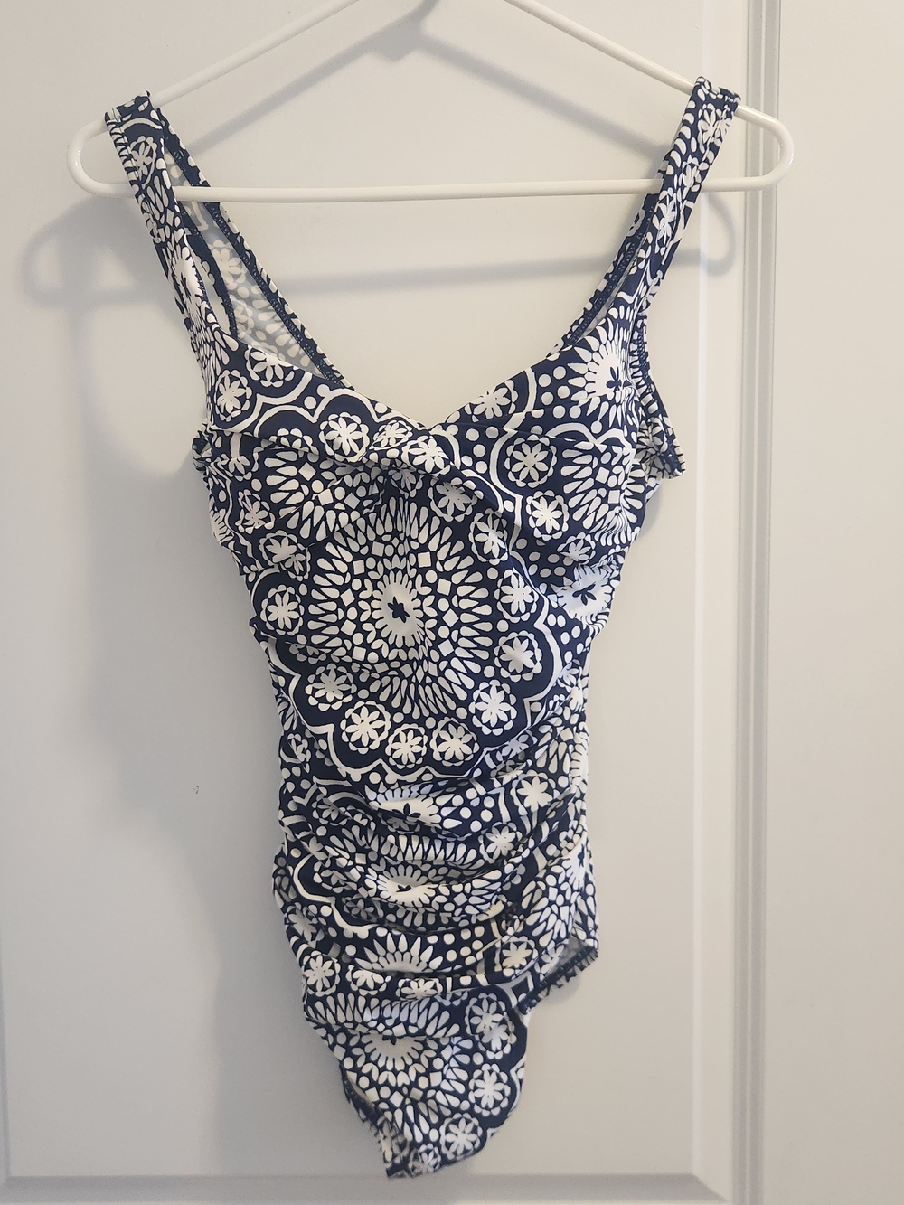 Talbots Navy & White Floral One-Piece Swimsuit